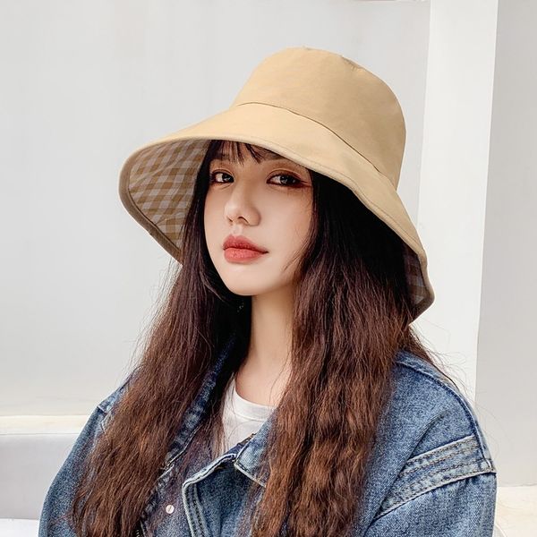 fisherman fisherman sun female korean style double-sided sunshade all-match sunscreen plaid sun hat adjustable hat, Blue;gray
fisherman fisherman sun female korean style double-sided sunshade all-match sunscreen plaid sun hat adjustable hat, Blue;gray