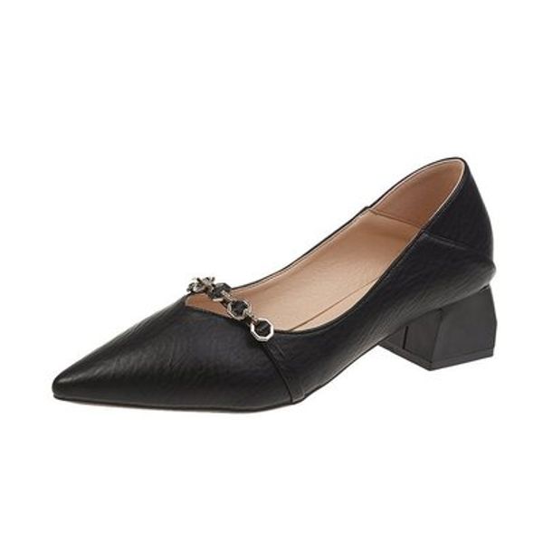 2020 spring, summer and autumn want a fashionable pointed toe all-match thick heel large size with heel shoes, Black
2020 spring, summer and autumn want a fashionable pointed toe all-match thick heel large size with heel shoes, Black