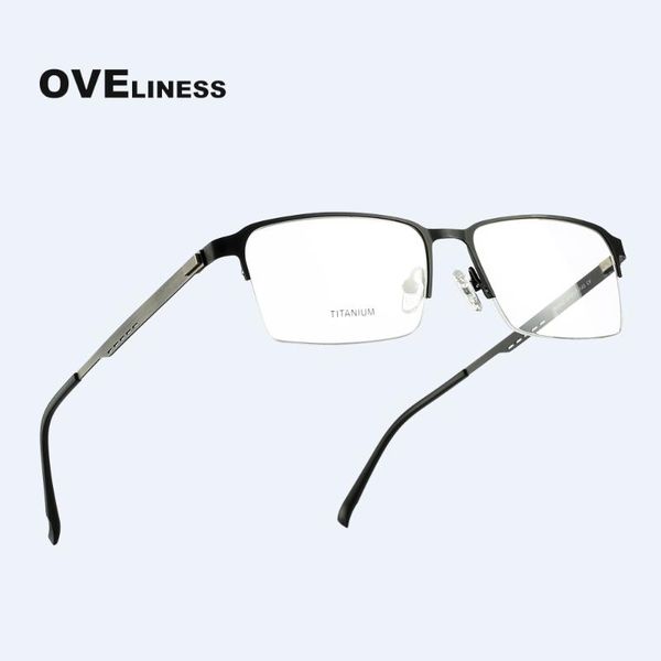 titanium alloy glasses frame for men square eyewear male classic half optical prescription myopia eyeglasses frames gafas oculos, Black
titanium alloy glasses frame for men square eyewear male classic half optical prescription myopia eyeglasses frames gafas oculos, Black