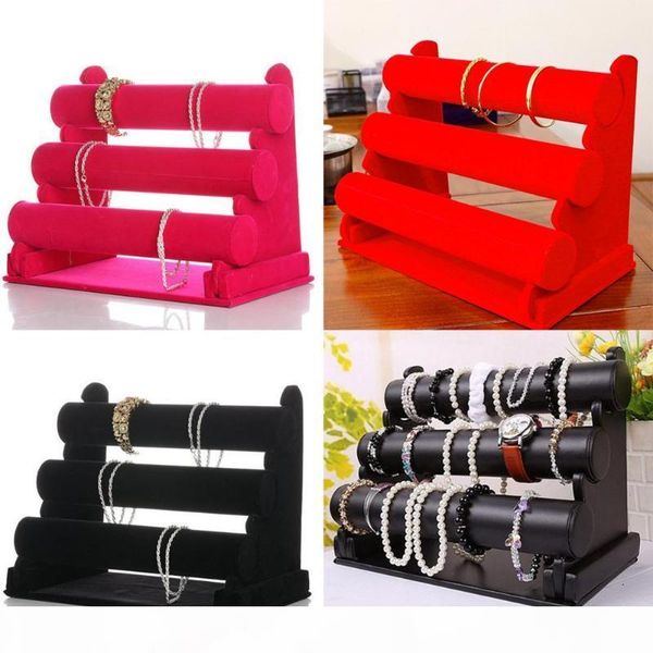 black velvet 3-tier jewelry bracelet watch bangle display holder stand showcase t-bar storage necklace bangle organizer
black velvet 3-tier jewelry bracelet watch bangle display holder stand showcase t-bar storage necklace bangle organizer
