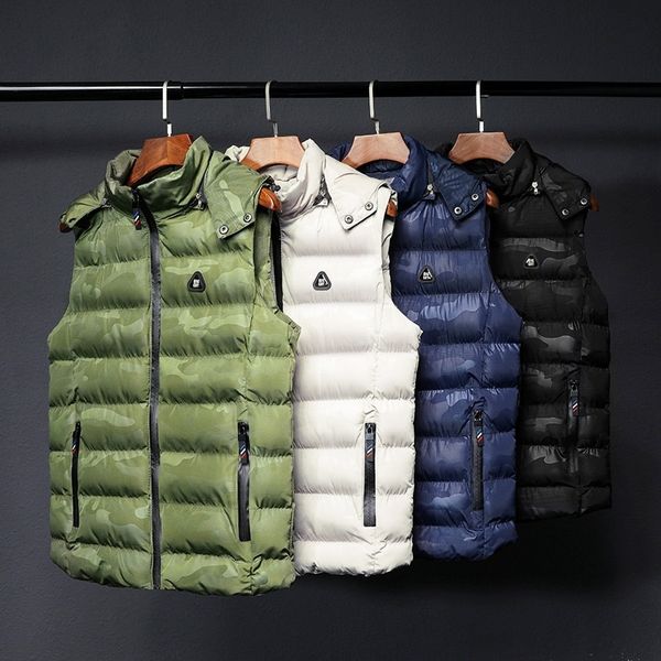 new men vest jackets warm thick autumn winter casual hooded coat sleeveless male solid zipper hoodies down waistcoat outdoor, Black;white
new men vest jackets warm thick autumn winter casual hooded coat sleeveless male solid zipper hoodies down waistcoat outdoor, Black;white