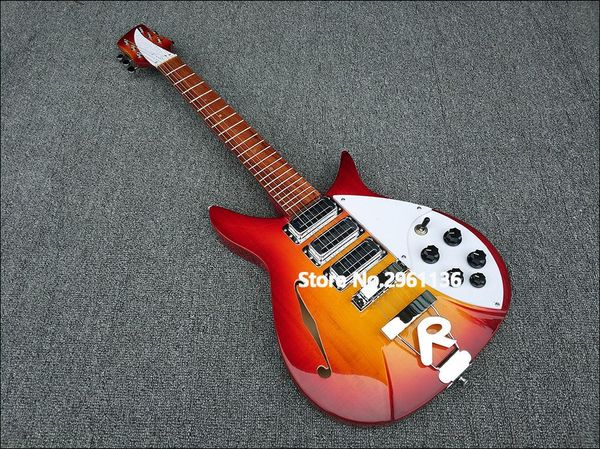 wholesale customized high-quality electric guitar, cherry red body with f hole, ricken 325 electric guitar, 34-inch support frame, ship
wholesale customized high-quality electric guitar, cherry red body with f hole, ricken 325 electric guitar, 34-inch support frame, ship