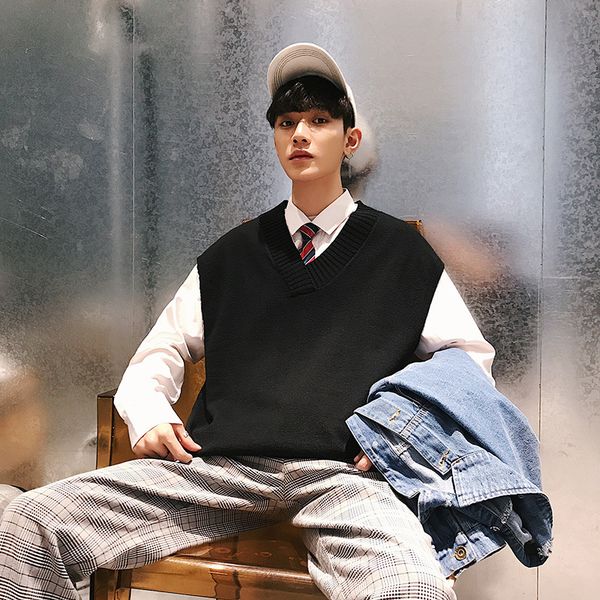 men's vests men v-neck cotton pullover solid sleeveless spacious autumn spring warm fashion perfect quality clothes knitted casual wool, Black;white
men's vests men v-neck cotton pullover solid sleeveless spacious autumn spring warm fashion perfect quality clothes knitted casual wool, Black;white