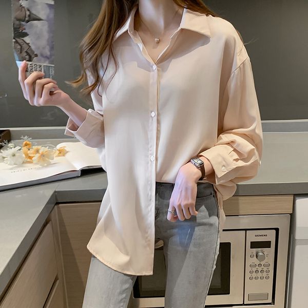 women blouses 2020 fashion long sleeve turn down collar office shirt blouse shirt casual plus size solid blusas femininas, White
women blouses 2020 fashion long sleeve turn down collar office shirt blouse shirt casual plus size solid blusas femininas, White