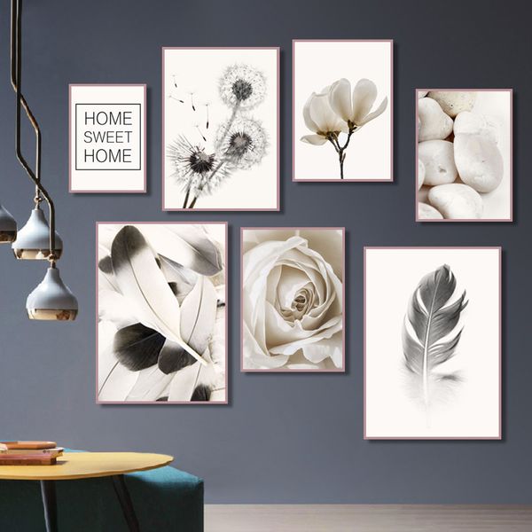 white rose flower feather dandelion wall art canvas painting nordic posters and prints plant wall pictures for living room decor
white rose flower feather dandelion wall art canvas painting nordic posters and prints plant wall pictures for living room decor