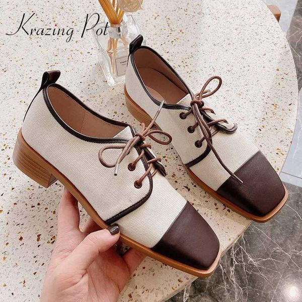 krazing pot preppy style real leather patchwork gorgeous thick med heel square toe lace up elegant lady dating women pumps l79, Black
krazing pot preppy style real leather patchwork gorgeous thick med heel square toe lace up elegant lady dating women pumps l79, Black