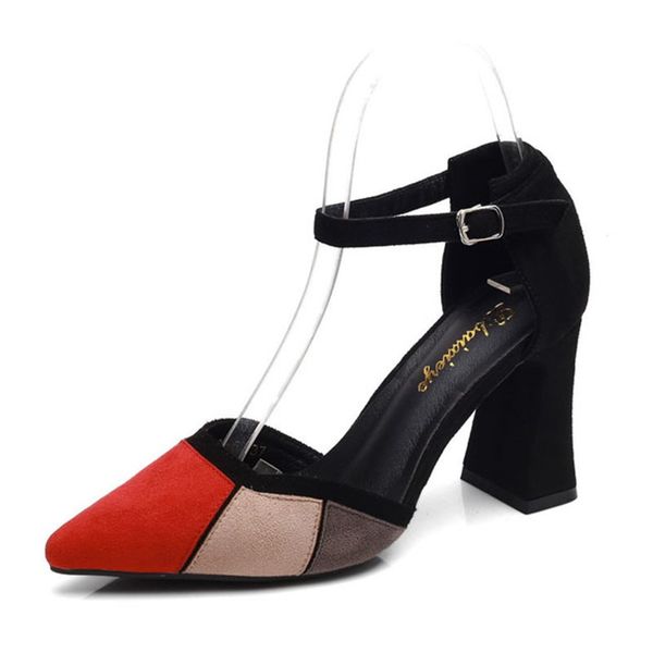 fashion womencolor matching pointed high heels wild word button pointed toe shoes female high heels pumps thick heel sandals, Black
fashion womencolor matching pointed high heels wild word button pointed toe shoes female high heels pumps thick heel sandals, Black