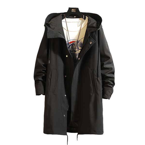 men's trench coats 2021 autumn solid color mid-length large size windbreaker youth hooded jacket male mens coat, Tan;black
men's trench coats 2021 autumn solid color mid-length large size windbreaker youth hooded jacket male mens coat, Tan;black