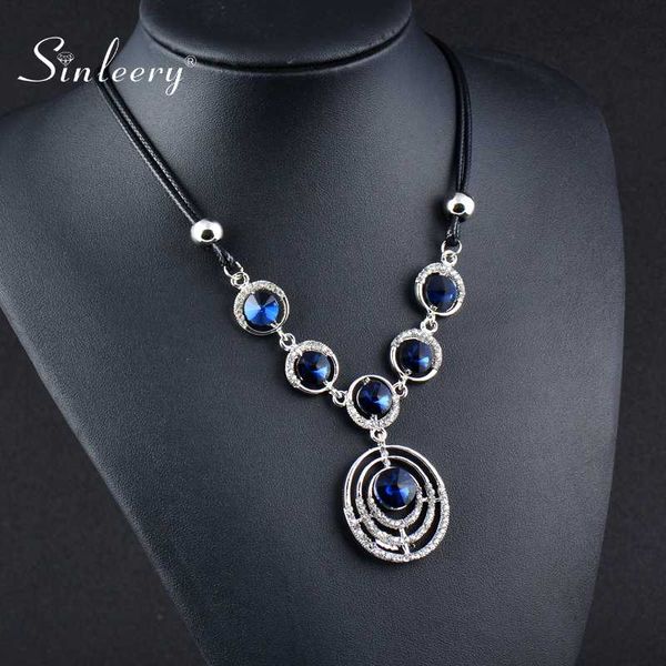 sinleery hollow round statement necklace red white gray blue cubic zirconia black leather women necklace jewelry xl169 ssc, Silver
sinleery hollow round statement necklace red white gray blue cubic zirconia black leather women necklace jewelry xl169 ssc, Silver