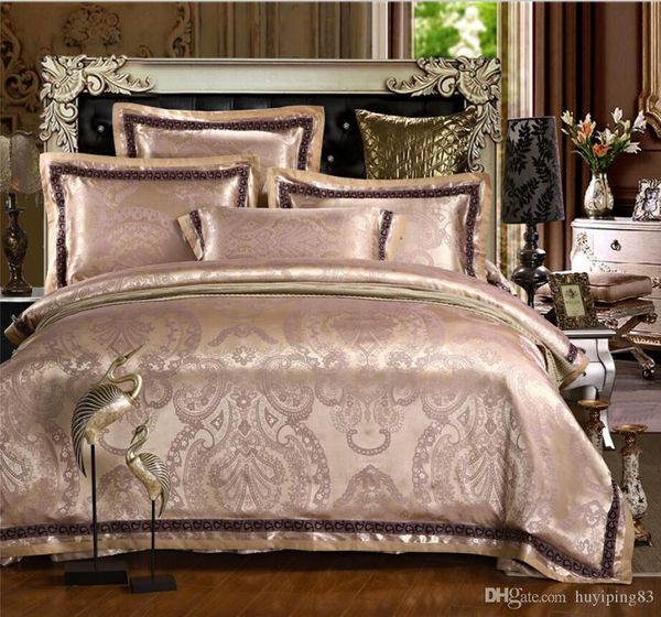 luxury silk/cotton duvet cover set king size 4pcs boho satin bedclothes bed sheet linen europe jacquard bedding set home textile
luxury silk/cotton duvet cover set king size 4pcs boho satin bedclothes bed sheet linen europe jacquard bedding set home textile