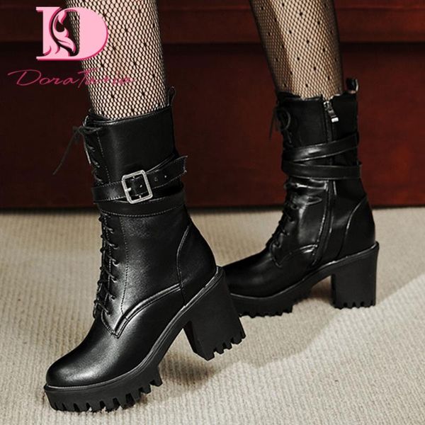 doratasia new large sizes 43 square high heels platform winter motorcycles boots women shoes, Black
doratasia new large sizes 43 square high heels platform winter motorcycles boots women shoes, Black