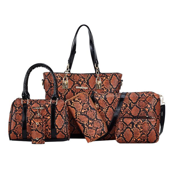 6pcs set designer composite bag lady fashion korean version style pu printing female bag shoulder crossbody handbag phone package 
6pcs set designer composite bag lady fashion korean version style pu printing female bag shoulder crossbody handbag phone package