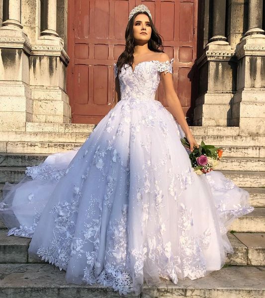 elegant sequined lace wedding dresses off the shoulder neck appliqued bridal gowns sweep train tulle robe de mariée, White
elegant sequined lace wedding dresses off the shoulder neck appliqued bridal gowns sweep train tulle robe de mariée, White