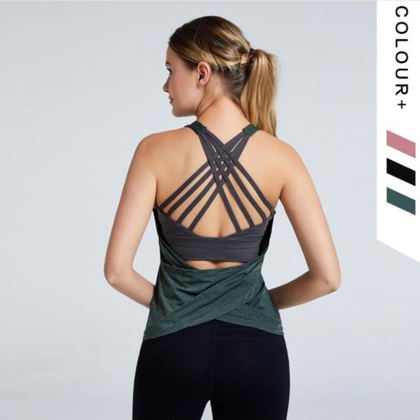 women false-two sport shirt stretchy padded bra yoga vest running shirts fitness gym training tank activewear sport yw35, White;red
women false-two sport shirt stretchy padded bra yoga vest running shirts fitness gym training tank activewear sport yw35, White;red