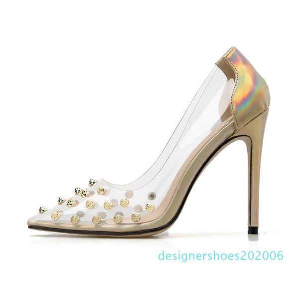 with box elegant rivets spikes clear transparent shoes silver gold heels fashion luxury designer women shoes size 35 to 41 l29, Black
with box elegant rivets spikes clear transparent shoes silver gold heels fashion luxury designer women shoes size 35 to 41 l29, Black