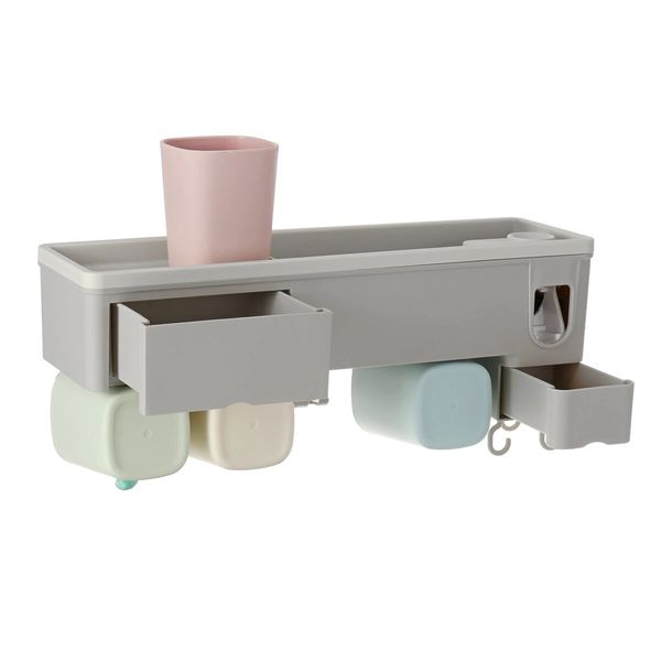 wall-mounted toothbrush holder toothpaste dispenser bathroom storage organizer
wall-mounted toothbrush holder toothpaste dispenser bathroom storage organizer