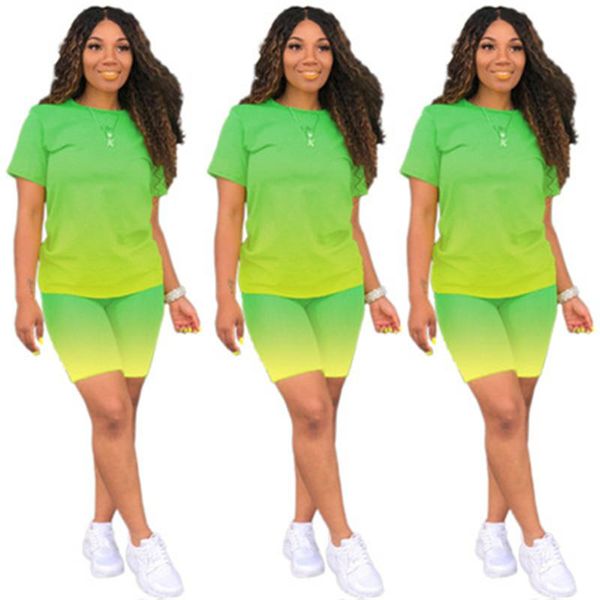women gradient printing sets fashion trend casual loose sportswear short sleeve t-shirt shorts two piece sets designer female running track, Gray
women gradient printing sets fashion trend casual loose sportswear short sleeve t-shirt shorts two piece sets designer female running track, Gray