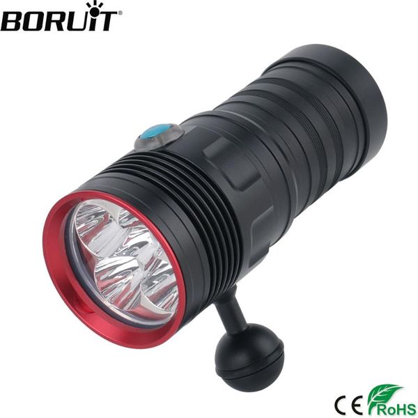 Boruit 5*xm-l2 Led Scuba Diving 6000lm 3-mode Diving Video Pgraphy Torch Underwater 80m 18650 Spearfishing Light