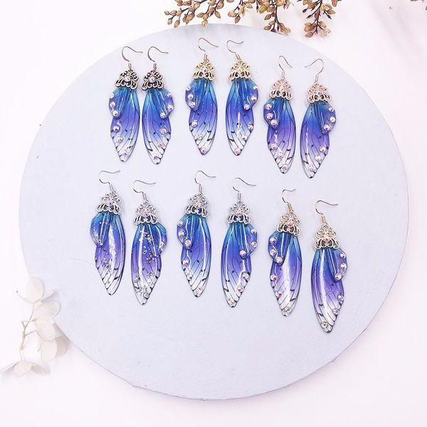 handmade fairy simulation wing earrings insect butterfly wing drop earrings foil rhinestone earrings romantic bridal jewelry, Silver
handmade fairy simulation wing earrings insect butterfly wing drop earrings foil rhinestone earrings romantic bridal jewelry, Silver