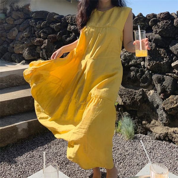 of the new loose cotton long natural sleeveless dress code over-the-knee posed fairy show thin a word of summer, Black;gray
of the new loose cotton long natural sleeveless dress code over-the-knee posed fairy show thin a word of summer, Black;gray