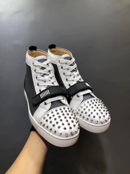new arrival mens fashion designer spikes men wedding casual walking shoes luxury red bottom sneakers hight mesh breathable trainers, Black
new arrival mens fashion designer spikes men wedding casual walking shoes luxury red bottom sneakers hight mesh breathable trainers, Black