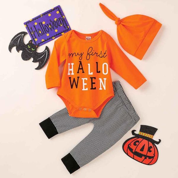 2020 baby girl fashion clothes set long sleeve newborn infant baby boy halloween letter romper pumkin pants hat cap outfit, White
2020 baby girl fashion clothes set long sleeve newborn infant baby boy halloween letter romper pumkin pants hat cap outfit, White