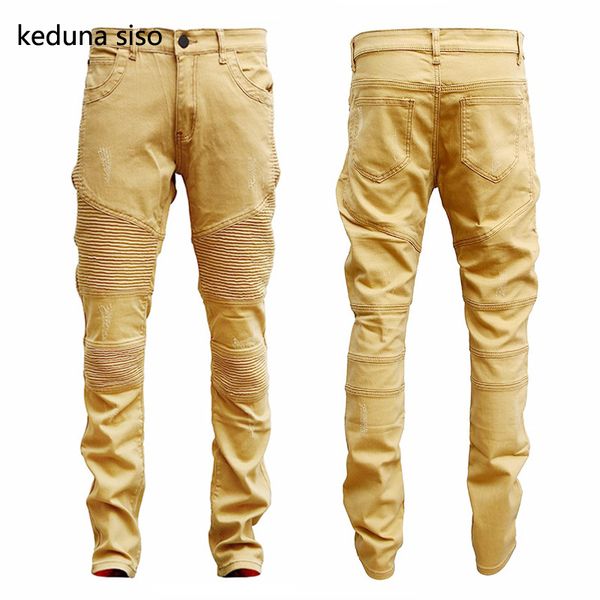 2020 hip hop hole brand jeans mens soft khaki denim distressed masculina men's slim long pants rock ripped biker jeans homme, Blue
2020 hip hop hole brand jeans mens soft khaki denim distressed masculina men's slim long pants rock ripped biker jeans homme, Blue