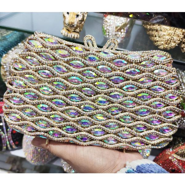 luxury crystal evening bags women wristlets bag ab gold rhinestone bridal wedding purse prom handbag female pochette sm30 
luxury crystal evening bags women wristlets bag ab gold rhinestone bridal wedding purse prom handbag female pochette sm30