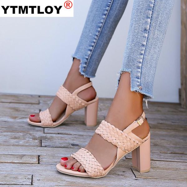 luxury 2020 summer women sandals chunky high heeled ladies shoes buckle leather weave concise outside sandals zapatos de mujer, Black
luxury 2020 summer women sandals chunky high heeled ladies shoes buckle leather weave concise outside sandals zapatos de mujer, Black