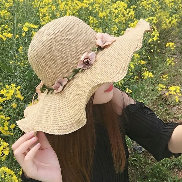 summer korean style women's wooden ear flower wavy edge sun straw straw hat beach sun hat, Blue;gray
summer korean style women's wooden ear flower wavy edge sun straw straw hat beach sun hat, Blue;gray