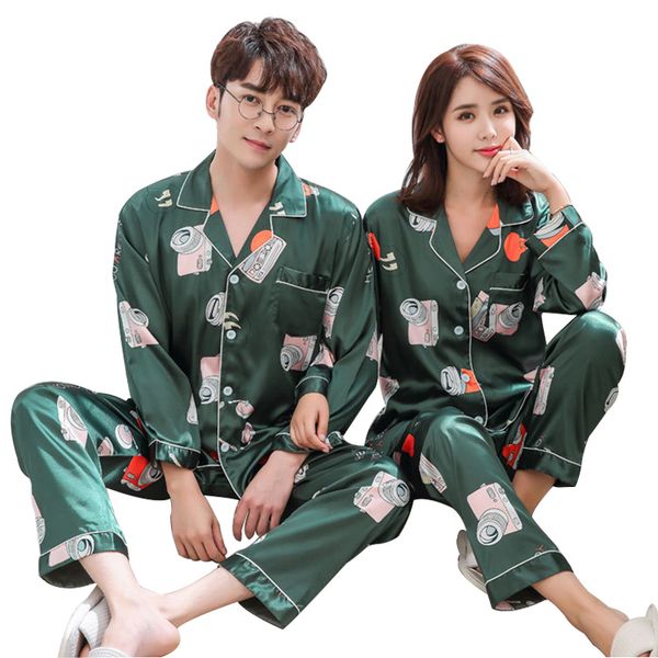 2020 long & short sleeve pajamas for couples printing fashion modern style sleeping silk loose home costumes 2piece/set, Black;brown
2020 long & short sleeve pajamas for couples printing fashion modern style sleeping silk loose home costumes 2piece/set, Black;brown