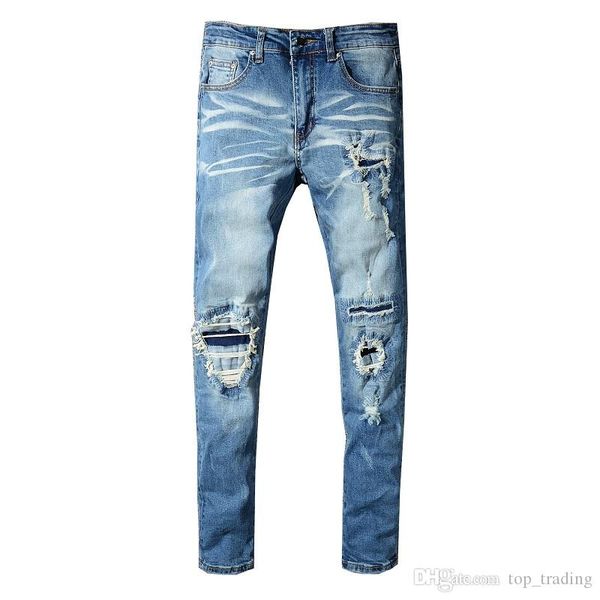 classic hip hop pants jeans pants mens slim straight biker skinny denim jeans men women ripped jeans, Blue
classic hip hop pants jeans pants mens slim straight biker skinny denim jeans men women ripped jeans, Blue