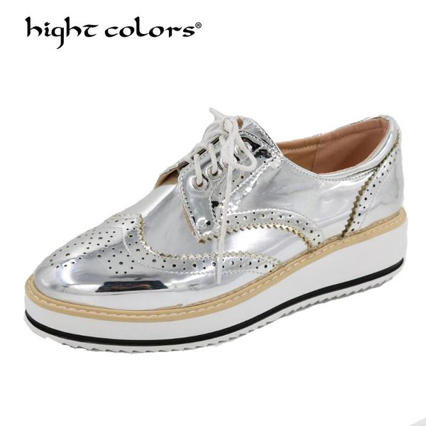 big size 34-43 spring flats women lace-up casual brogue shoes creepers platform metallic gold silver black bullock female shoes
big size 34-43 spring flats women lace-up casual brogue shoes creepers platform metallic gold silver black bullock female shoes