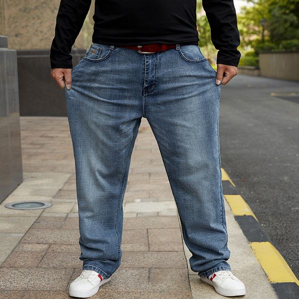 30-48 classic long jeans for men spring autumn casual stretch straight new plus size baggy denim pants business varsity trousers, Blue
30-48 classic long jeans for men spring autumn casual stretch straight new plus size baggy denim pants business varsity trousers, Blue