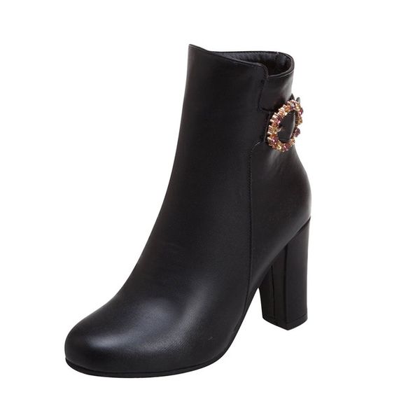 Buckle Strap white Leather Short Boots for Women's Fashion Square root Heel Shoes woman Waterproof Platform High Heel Booties, Black
Buckle Strap white Leather Short Boots for Women's Fashion Square root Heel Shoes woman Waterproof Platform High Heel Booties, Black