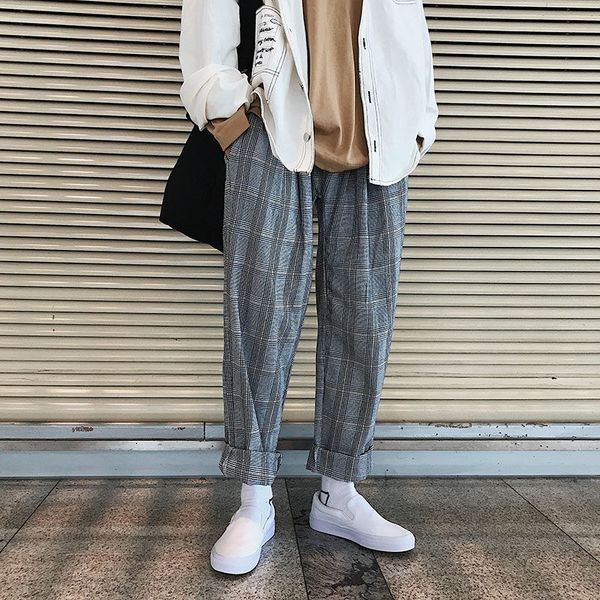 autumn cotton plaid pants men's fashion retro casual pants men streetwear wild hip-hop harem mens straight trousers, Black
autumn cotton plaid pants men's fashion retro casual pants men streetwear wild hip-hop harem mens straight trousers, Black