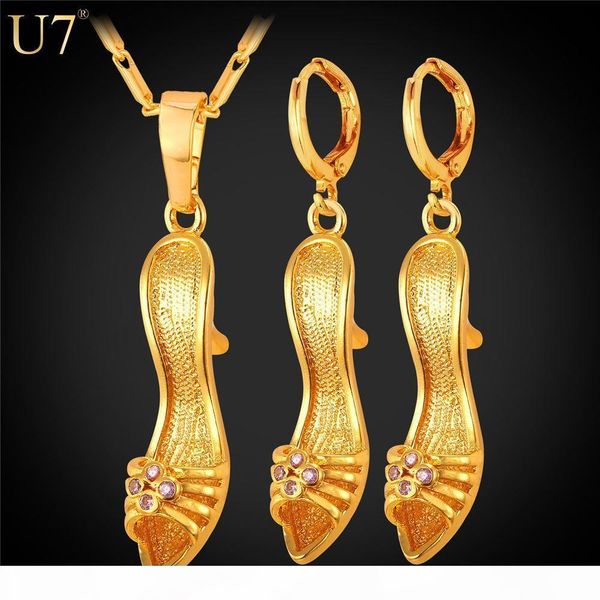 new new high heel shoe pendant crystal gift for women party gift 18k real gold plated necklace earrings set jewelry set s819, Slivery;golden
new new high heel shoe pendant crystal gift for women party gift 18k real gold plated necklace earrings set jewelry set s819, Slivery;golden