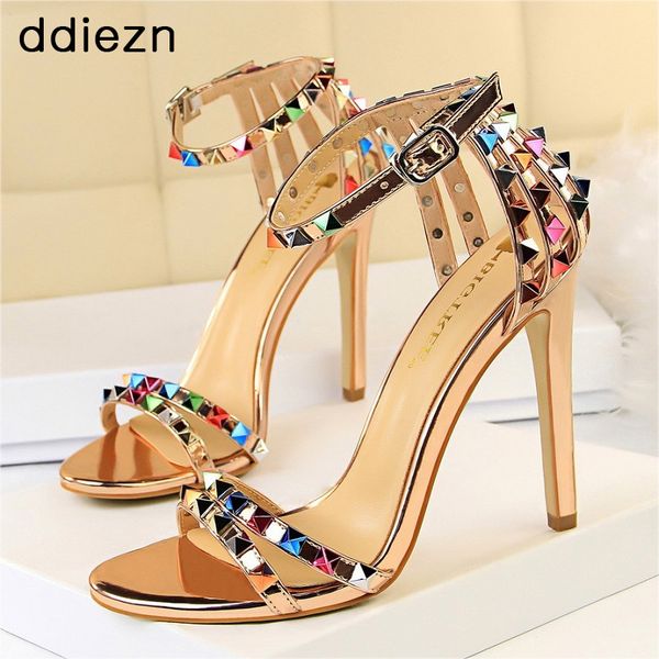 roman style women's shoes summer female high heels colorful rivets women shoes thin heels high heel open toe ladies sandals, Black
roman style women's shoes summer female high heels colorful rivets women shoes thin heels high heel open toe ladies sandals, Black