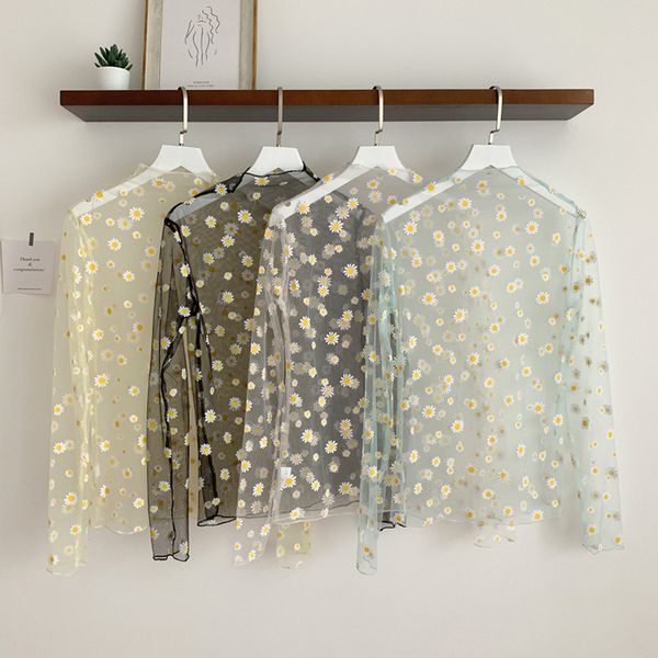 turtleneck floral thin female t shirt harajuku daisies long sleeve mesh t shirt summer with short sleeves women's clothing, White
turtleneck floral thin female t shirt harajuku daisies long sleeve mesh t shirt summer with short sleeves women's clothing, White