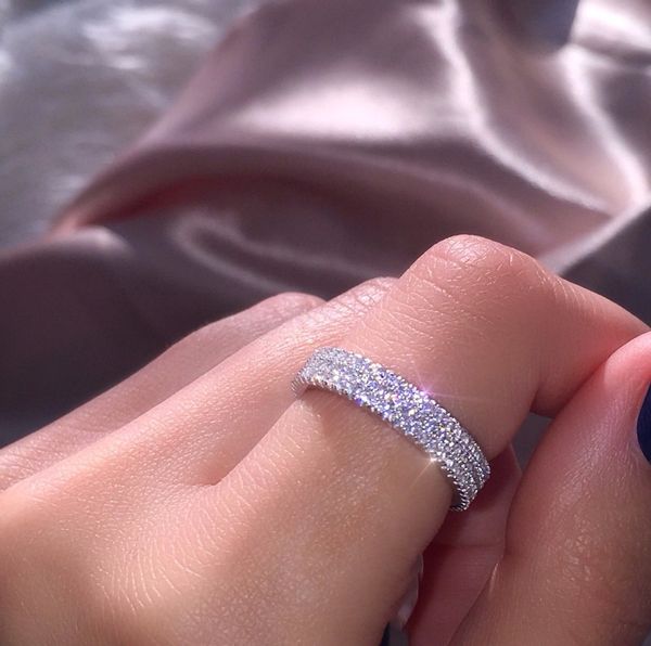 us european latest desig luxury diamond jewelry women 925 sterling silver natural white sapphire three row diamond ring, Golden;silver
us european latest desig luxury diamond jewelry women 925 sterling silver natural white sapphire three row diamond ring, Golden;silver
