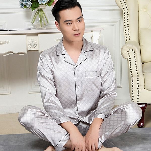 pajamas men's silk long-sleeved summer thin middle-aged pajamas pajamasdad suit plus fat extra large autumn silk-like home wear, Black;brown
pajamas men's silk long-sleeved summer thin middle-aged pajamas pajamasdad suit plus fat extra large autumn silk-like home wear, Black;brown