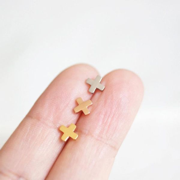 simple cross stud earrings stainless steel korean version ins personality trendy stylish women men earrings jewelry, Golden;silver
simple cross stud earrings stainless steel korean version ins personality trendy stylish women men earrings jewelry, Golden;silver