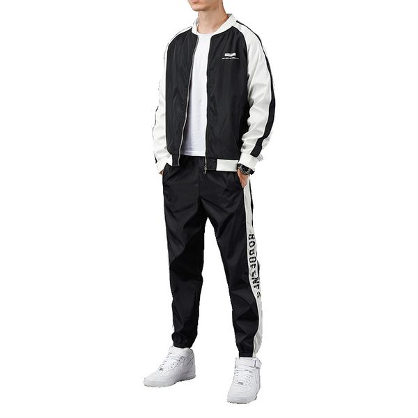 suit men's sportswear korean slim long sleeve youth standing collar casual sweater, White;black
suit men's sportswear korean slim long sleeve youth standing collar casual sweater, White;black