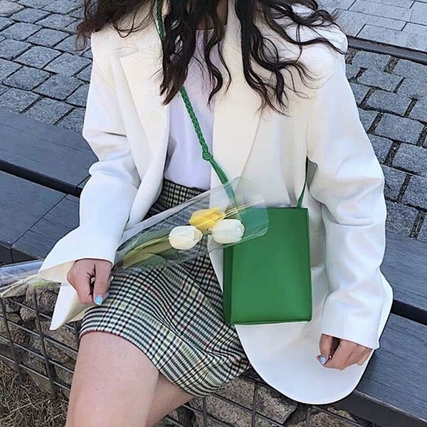 2020 fashion women handbags shoulder crossbody bags green pink yellow femme bag braided strap summer messenger bag