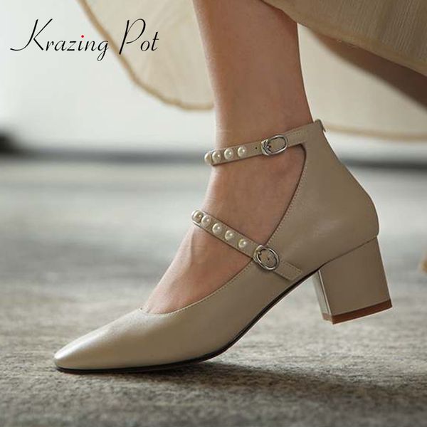 krazing pot new autumn shoes french romantic pearl decorations square toe thick high heel buckle straps mature women pumps l01, Black
krazing pot new autumn shoes french romantic pearl decorations square toe thick high heel buckle straps mature women pumps l01, Black