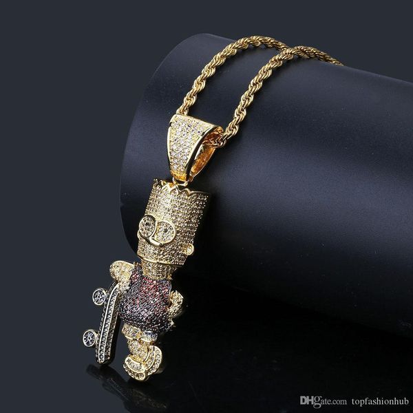 cartoon figure pendant zircon-inlaid hip-hop necklace personal accessories europe and america copper-plated gold necklace new, Silver
cartoon figure pendant zircon-inlaid hip-hop necklace personal accessories europe and america copper-plated gold necklace new, Silver