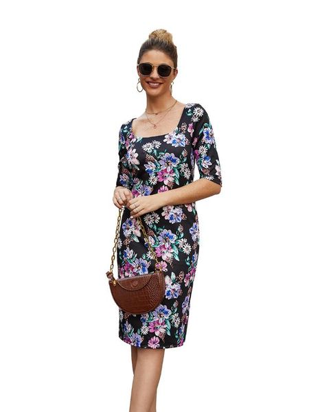 boho knees dress casual women summer 2020 half sleeve square collar floral print pencil midi dresses elegant black slim vesitido, White;black
boho knees dress casual women summer 2020 half sleeve square collar floral print pencil midi dresses elegant black slim vesitido, White;black