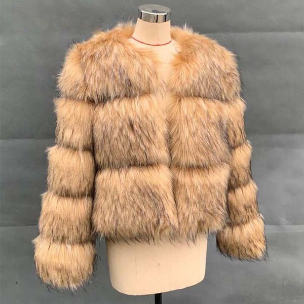 fashion luxury faux raccoon dog fur coat winter thick warm fluffy women artificial fur coat outerwear ljls160, Black
fashion luxury faux raccoon dog fur coat winter thick warm fluffy women artificial fur coat outerwear ljls160, Black
