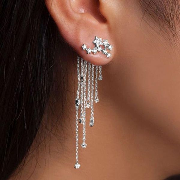 новое прибытие женщины серег длинной кисточка bling падение элегантных изысканные ювелирные изделия сзади висячие серьги звезды, Silver
новое прибытие женщины серег длинной кисточка bling падение элегантных изысканные ювелирные изделия сзади висячие серьги звезды, Silver