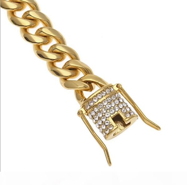 e whosales _cool mens chain gold tone stainless steel 14mm 8inch bracelet curb cuban link chain with diamond clasp lock hip hop bracele, Black
e whosales _cool mens chain gold tone stainless steel 14mm 8inch bracelet curb cuban link chain with diamond clasp lock hip hop bracele, Black